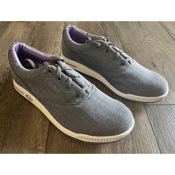 Dexter Kerrie Grey Twill Bowling Shoes Womens size 9.5M NWOB - Picture 1 of 7